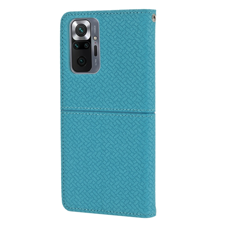For Xiaomi Redmi Note 10 Pro Max Woven Texture Stitching Magnetic Horizontal Flip PU Leather Case with Holder & Card Slots & Wallet & Lanyard
