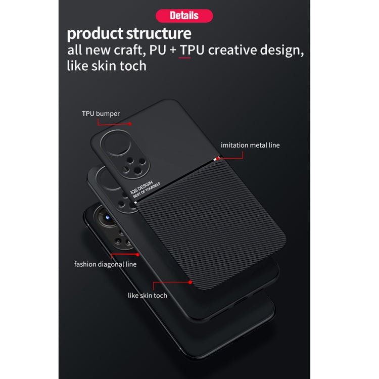 Classic Tilt Strip Grain Magnetic Shockproof PC + TPU Case For Honor 50 Pro