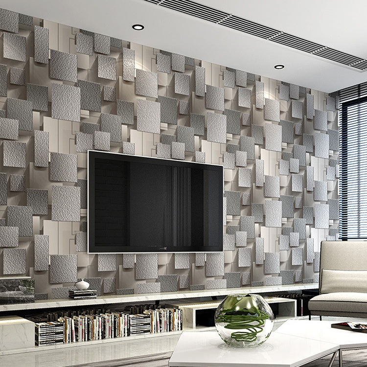 Bedroom Home Abstract Geometric 3D Television Background Wall Non-woven Wallpaper, Size:0.53x10m