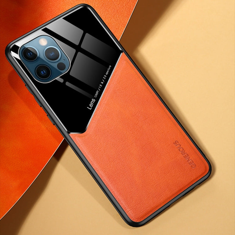 For iPhone 13 Pro Max All-inclusive Leather + Organic Glass Protective Case with Metal Iron Sheet