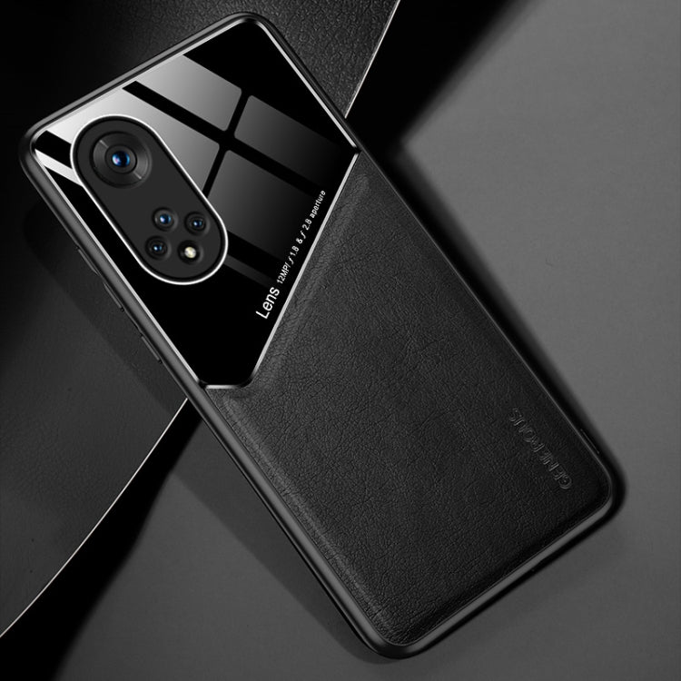 All-inclusive Leather + Organic Glass Protective Case with Metal Iron Sheet For Honor 50 Pro