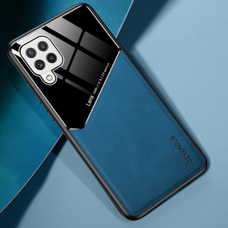 All-inclusive Leather + Organic Glass Protective Case with Metal Iron Sheet For Samsung Galaxy A22 4G