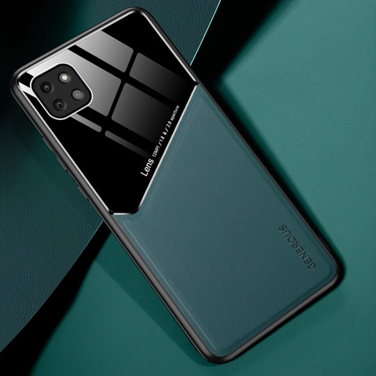 All-inclusive Leather + Organic Glass Protective Case with Metal Iron Sheet For Samsung Galaxy A22 5G