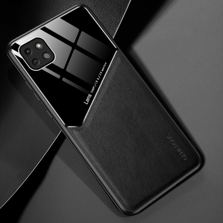 All-inclusive Leather + Organic Glass Protective Case with Metal Iron Sheet For Samsung Galaxy A22 5G