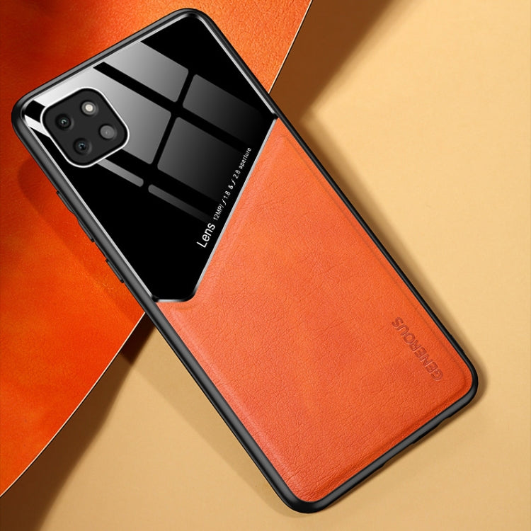 All-inclusive Leather + Organic Glass Protective Case with Metal Iron Sheet For Samsung Galaxy A22 5G