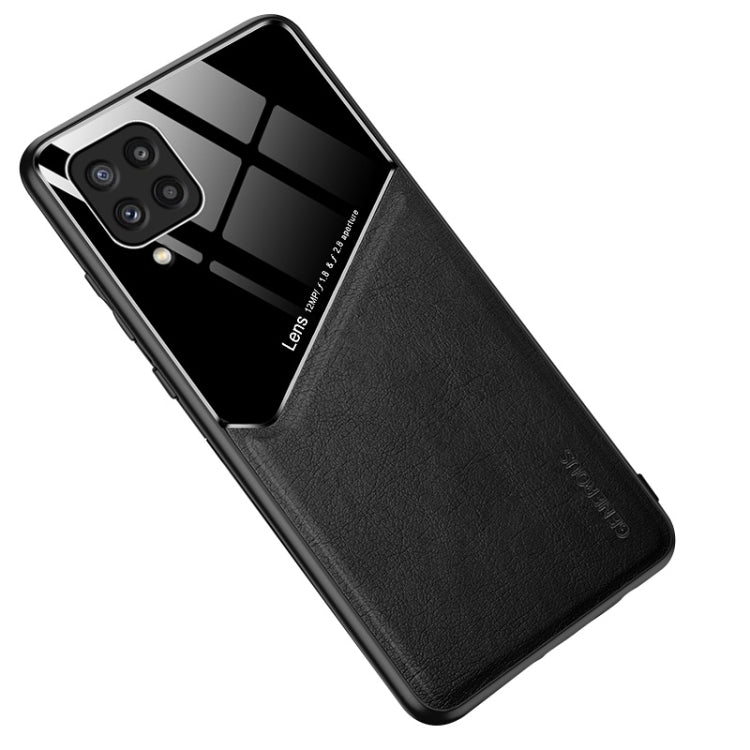 All-inclusive Leather + Organic Glass Protective Case with Metal Iron Sheet For Samsung Galaxy M32 4G