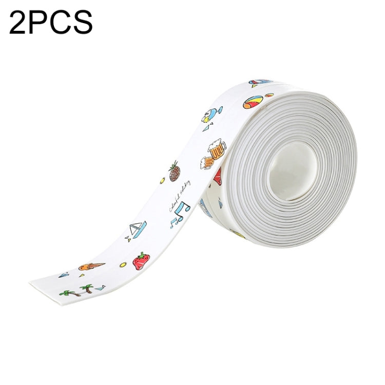 2 PCS Kitchen Mildewproof Waterproof Moisture-proof Tape Corner Line Sticker Seal, Style:White Single Fold