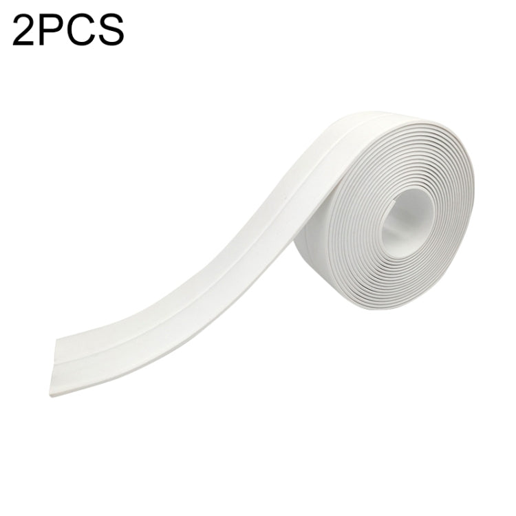 2 PCS Kitchen Mildewproof Waterproof Moisture-proof Tape Corner Line Sticker Seal, Style:White Single Fold