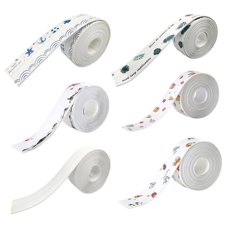 2 PCS Kitchen Mildewproof Waterproof Moisture-proof Tape Corner Line Sticker Seal, Style:White Single Fold