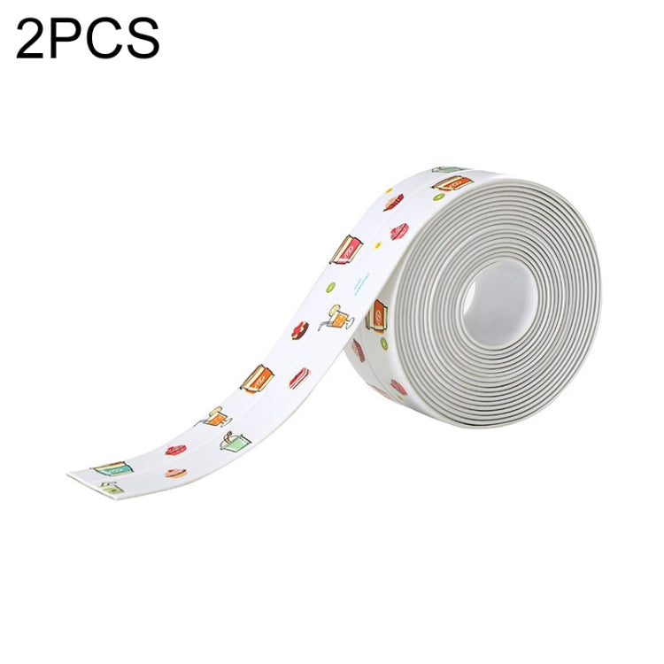 2 PCS Kitchen Mildewproof Waterproof Moisture-proof Tape Corner Line Sticker Seal, Style:White Single Fold