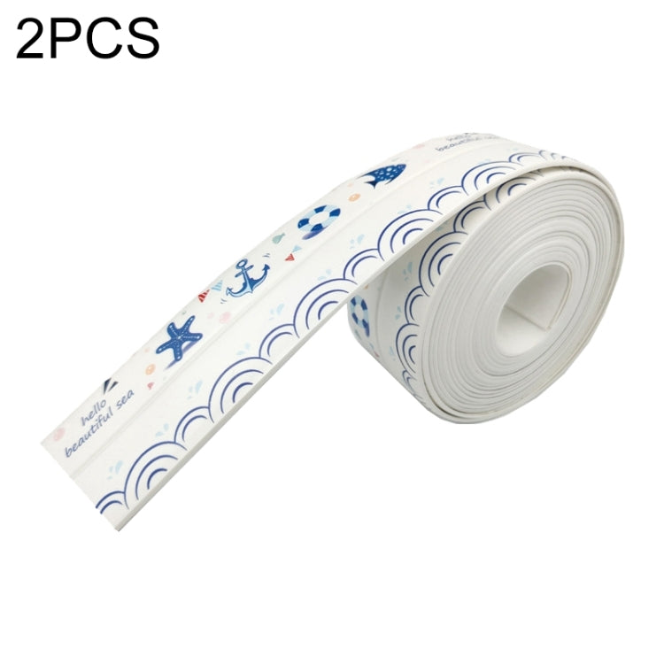 2 PCS Kitchen Mildewproof Waterproof Moisture-proof Tape Corner Line Sticker Seal, Style:White Single Fold