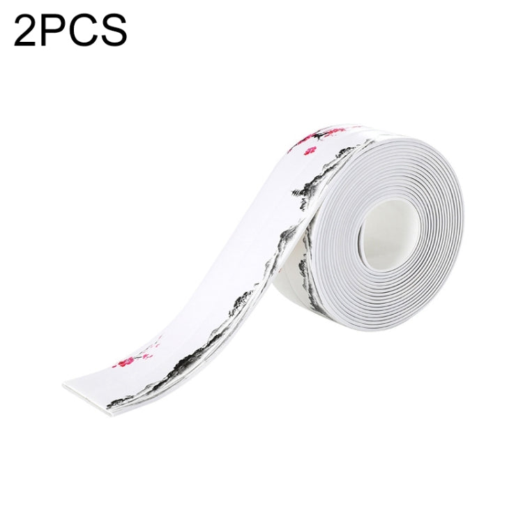 2 PCS Kitchen Mildewproof Waterproof Moisture-proof Tape Corner Line Sticker Seal, Style:White Single Fold