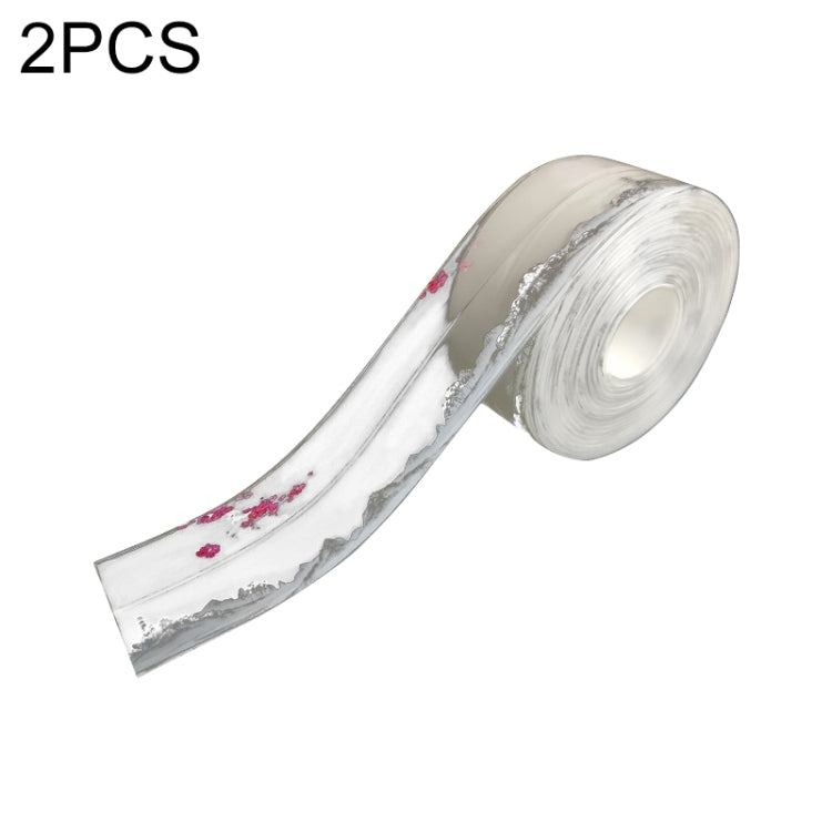 2 PCS Kitchen Mildewproof Waterproof Moisture-proof Tape Corner Line Sticker Seal, Style:Transparent Single Fold