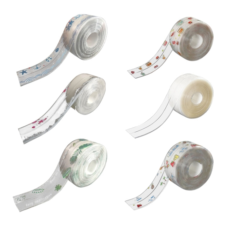 2 PCS Kitchen Mildewproof Waterproof Moisture-proof Tape Corner Line Sticker Seal, Style:Transparent Single Fold