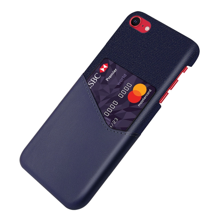 For iPhone SE 2022 / SE 2020 / 8 / 7 Cloth Texture PC + PU Leather Back Cover Shockproof Case with Card Slot