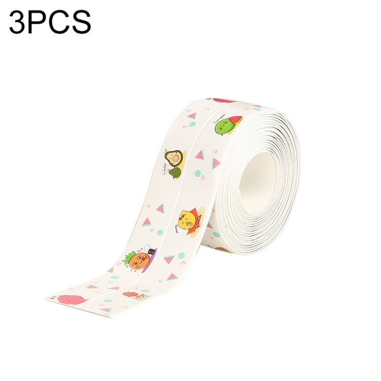 3 PCS Kitchen Bathroom Anti-mildew Adhesive Tape Stove Anti-oil Sticker, Style:White Background