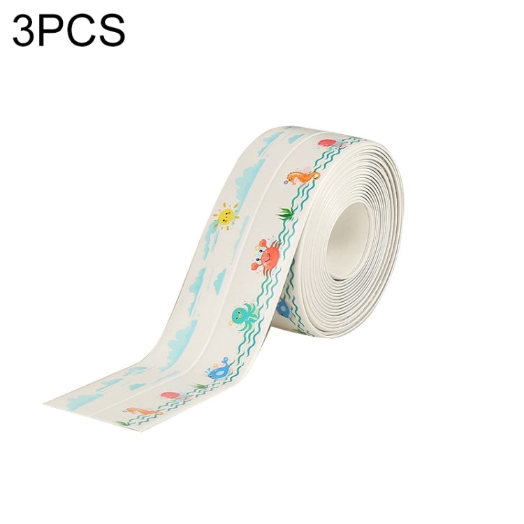 3 PCS Kitchen Bathroom Anti-mildew Adhesive Tape Stove Anti-oil Sticker, Style:White Background