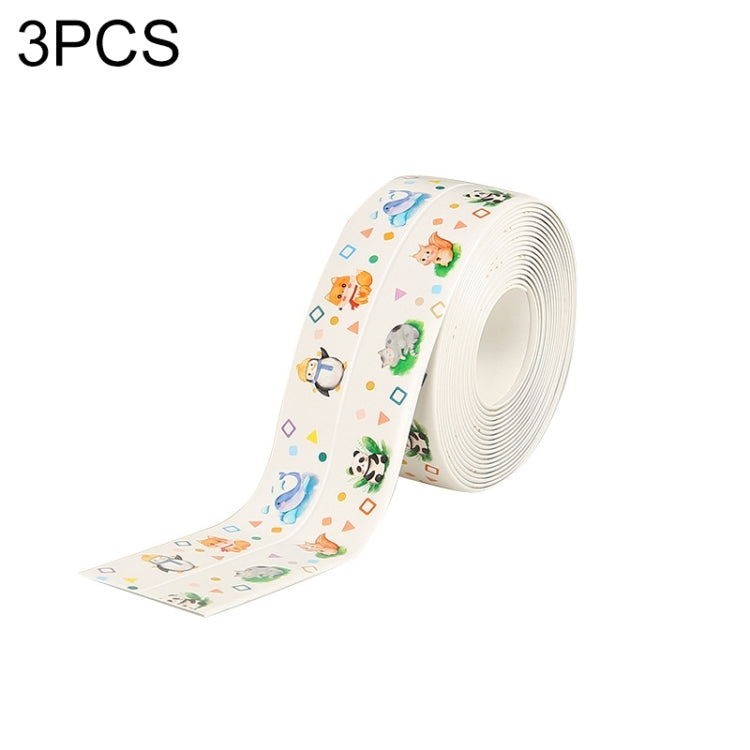 3 PCS Kitchen Bathroom Anti-mildew Adhesive Tape Stove Anti-oil Sticker, Style:White Background