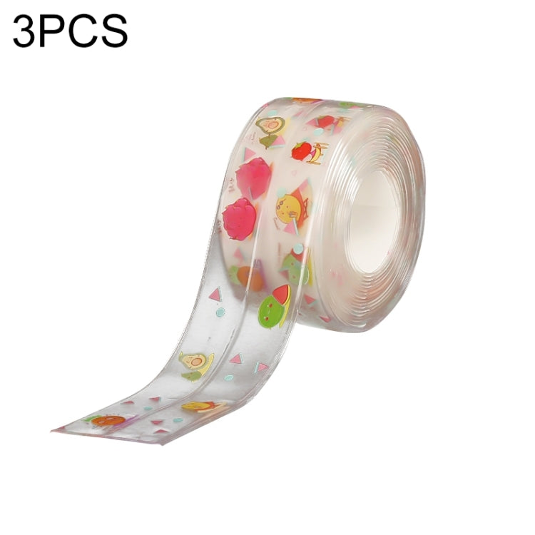 3 PCS Kitchen Bathroom Anti-mildew Adhesive Tape Stove Anti-oil Sticker, Style:Transparent
