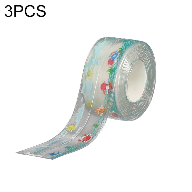 3 PCS Kitchen Bathroom Anti-mildew Adhesive Tape Stove Anti-oil Sticker, Style:Transparent