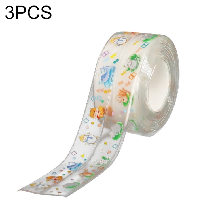 3 PCS Kitchen Bathroom Anti-mildew Adhesive Tape Stove Anti-oil Sticker, Style:Transparent