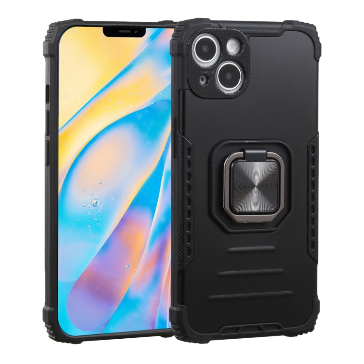 For iPhone 13 mini Fierce Warrior Series Armor All-inclusive Shockproof Aluminum Alloy + TPU Protective Case with Ring Holder