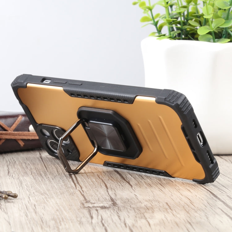 For iPhone 13 Fierce Warrior Series Armor All-inclusive Shockproof Aluminum Alloy + TPU Protective Case with Ring Holder