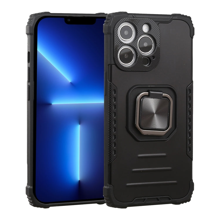 For iPhone 13 Pro Fierce Warrior Series Armor All-inclusive Shockproof Aluminum Alloy + TPU Protective Case with Ring Holder