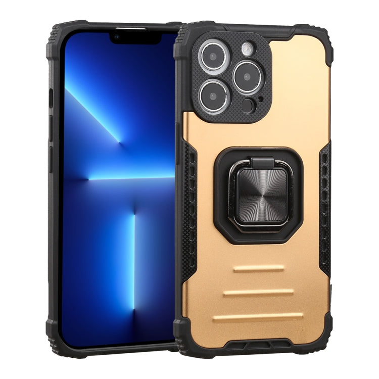 For iPhone 13 Pro Fierce Warrior Series Armor All-inclusive Shockproof Aluminum Alloy + TPU Protective Case with Ring Holder