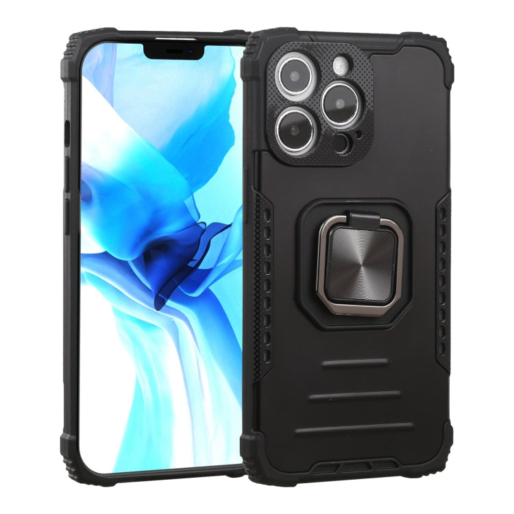 For iPhone 13 Pro Max Fierce Warrior Series Armor All-inclusive Shockproof Aluminum Alloy + TPU Protective Case with Ring Holder