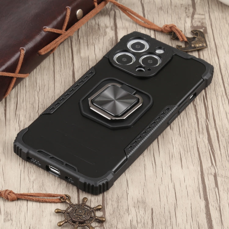 For iPhone 13 Pro Max Fierce Warrior Series Armor All-inclusive Shockproof Aluminum Alloy + TPU Protective Case with Ring Holder