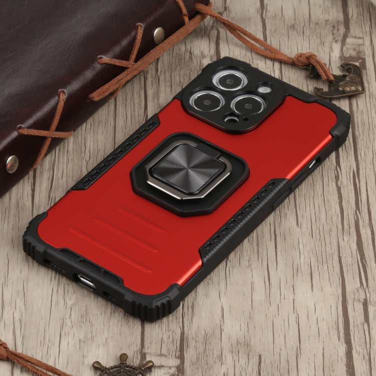For iPhone 13 Pro Max Fierce Warrior Series Armor All-inclusive Shockproof Aluminum Alloy + TPU Protective Case with Ring Holder