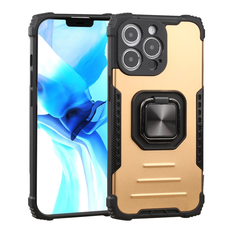 For iPhone 13 Pro Max Fierce Warrior Series Armor All-inclusive Shockproof Aluminum Alloy + TPU Protective Case with Ring Holder