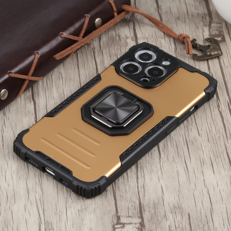For iPhone 13 Pro Max Fierce Warrior Series Armor All-inclusive Shockproof Aluminum Alloy + TPU Protective Case with Ring Holder