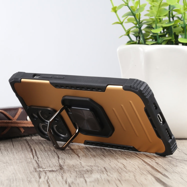 For iPhone 13 Pro Max Fierce Warrior Series Armor All-inclusive Shockproof Aluminum Alloy + TPU Protective Case with Ring Holder