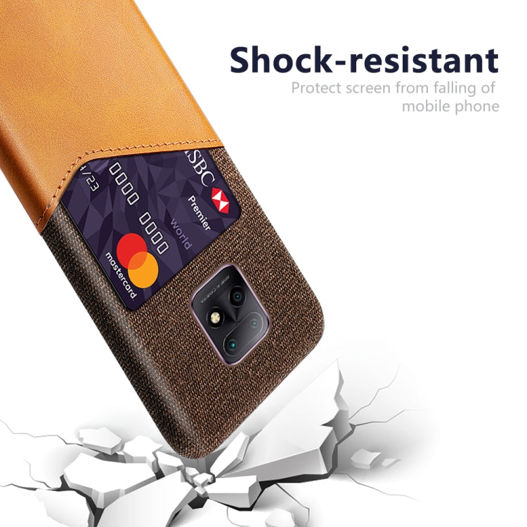 For Xiaomi Redmi 10X 5G Cloth Texture PC + PU Leather Back Cover Shockproof Case with Card Slot