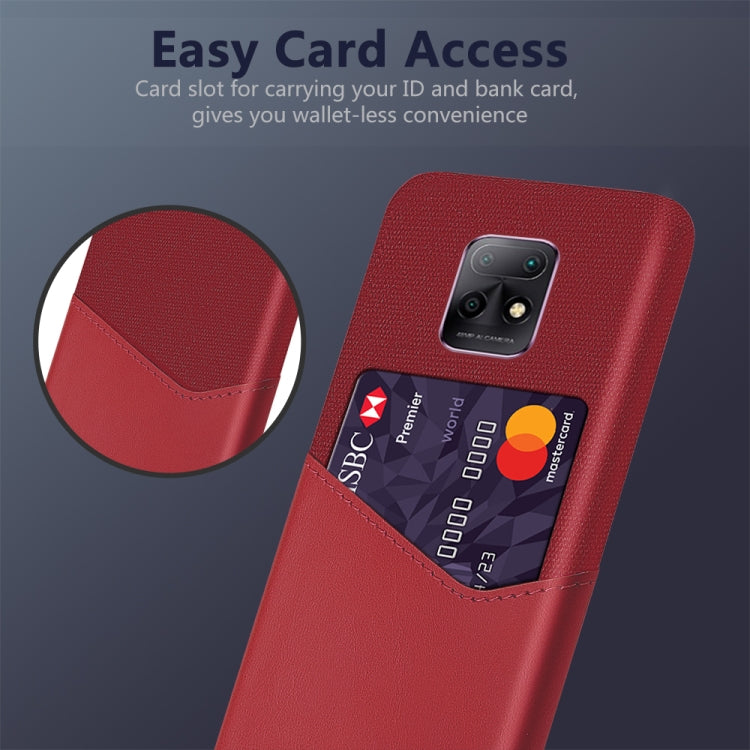 For Xiaomi Redmi 10X 5G Cloth Texture PC + PU Leather Back Cover Shockproof Case with Card Slot