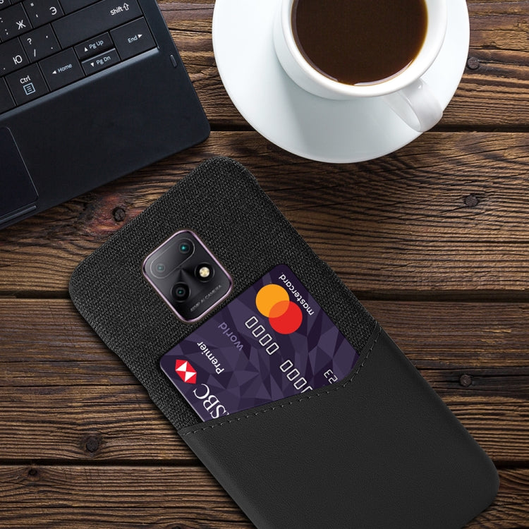 For Xiaomi Redmi 10X Pro 5G Cloth Texture PC + PU Leather Back Cover Shockproof Case with Card Slot