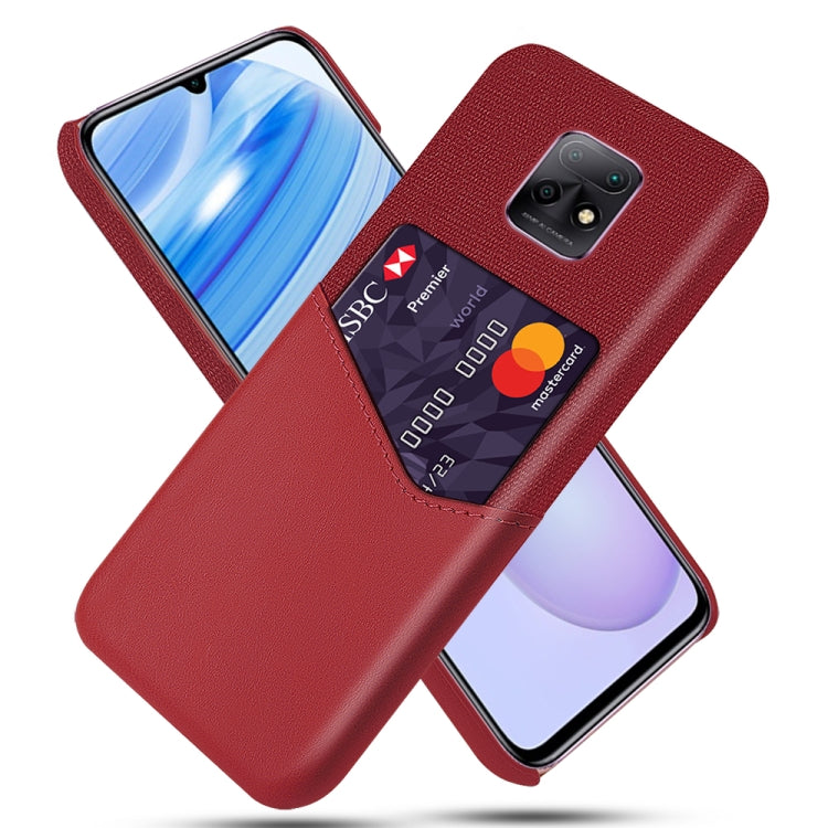 For Xiaomi Redmi 10X Pro 5G Cloth Texture PC + PU Leather Back Cover Shockproof Case with Card Slot