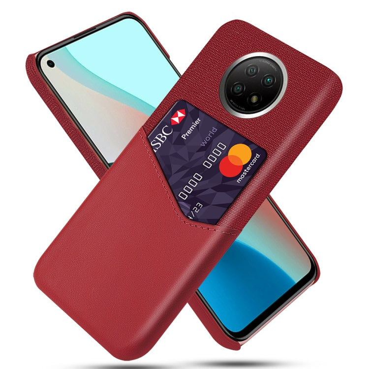 For Xiaomi Redmi Note 9 5G Cloth Texture PC + PU Leather Back Cover Shockproof Case with Card Slot