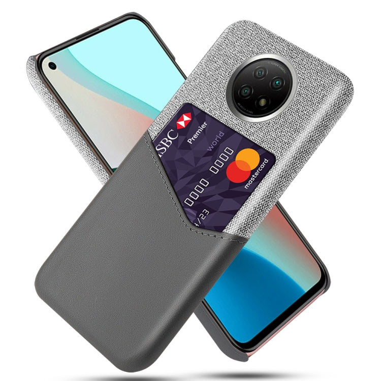 For Xiaomi Redmi Note 9 5G Cloth Texture PC + PU Leather Back Cover Shockproof Case with Card Slot