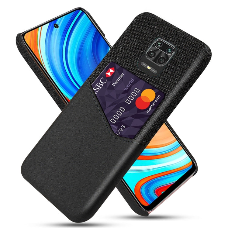 For Xiaomi Redmi Note 9 Pro Max Cloth Texture PC + PU Leather Back Cover Shockproof Case with Card Slot