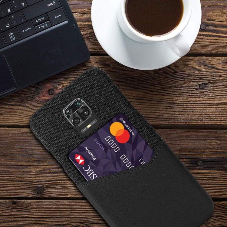 For Xiaomi Redmi Note 9 Pro Max Cloth Texture PC + PU Leather Back Cover Shockproof Case with Card Slot
