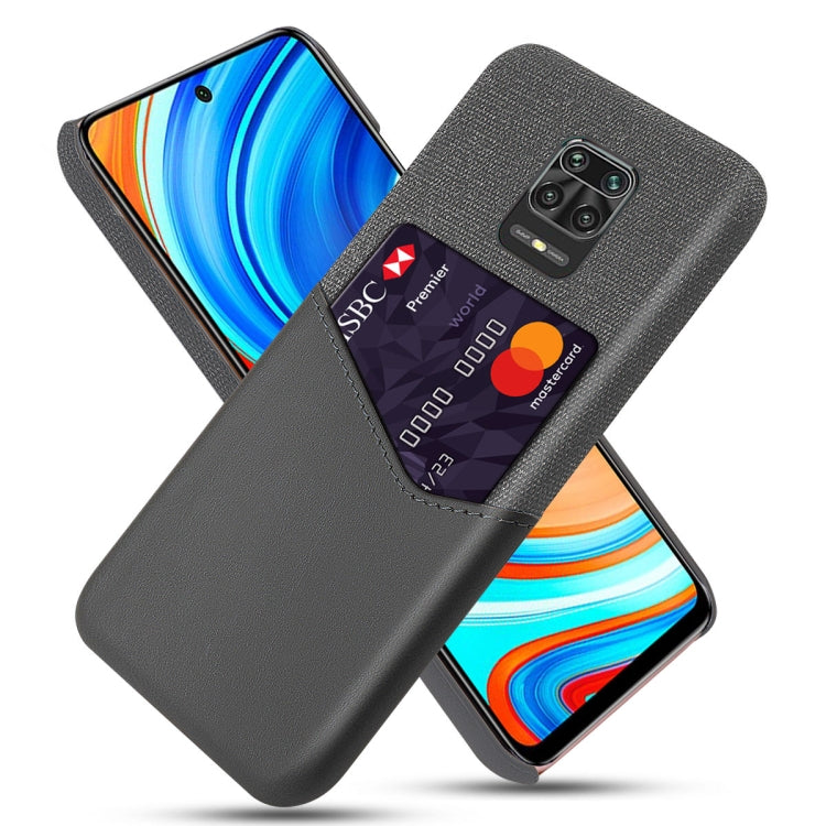 For Xiaomi Redmi Note 9 Pro Max Cloth Texture PC + PU Leather Back Cover Shockproof Case with Card Slot