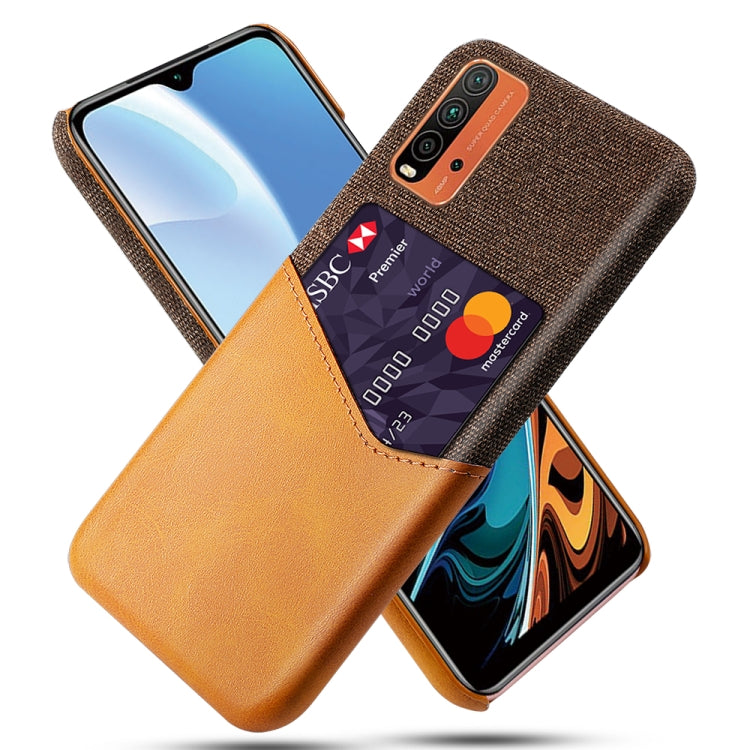 For Xiaomi Redmi 9 Power Cloth Texture PC + PU Leather Back Cover Shockproof Case with Card Slot