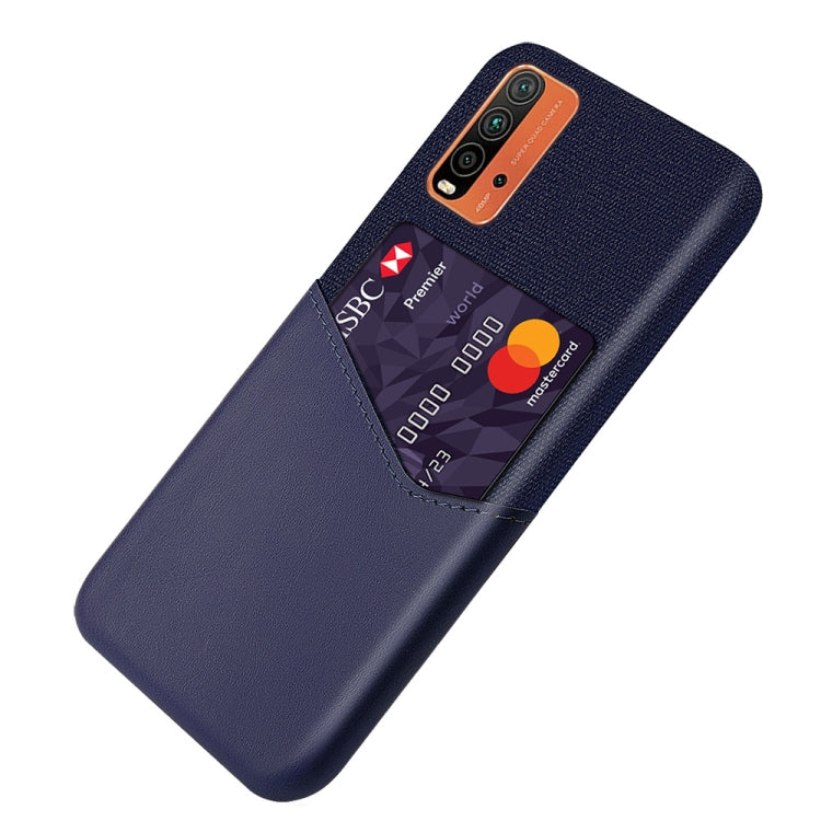 For Xiaomi Redmi 9 Power Cloth Texture PC + PU Leather Back Cover Shockproof Case with Card Slot