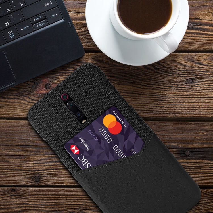 For Xiaomi Redmi K20 Pro Cloth Texture PC + PU Leather Back Cover Shockproof Case with Card Slot