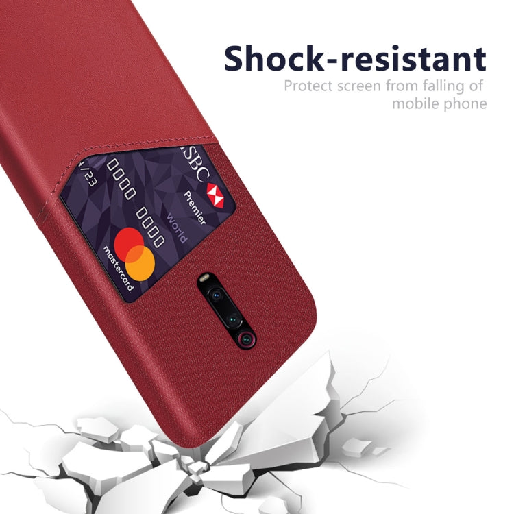 For Xiaomi Redmi K20 Pro Cloth Texture PC + PU Leather Back Cover Shockproof Case with Card Slot