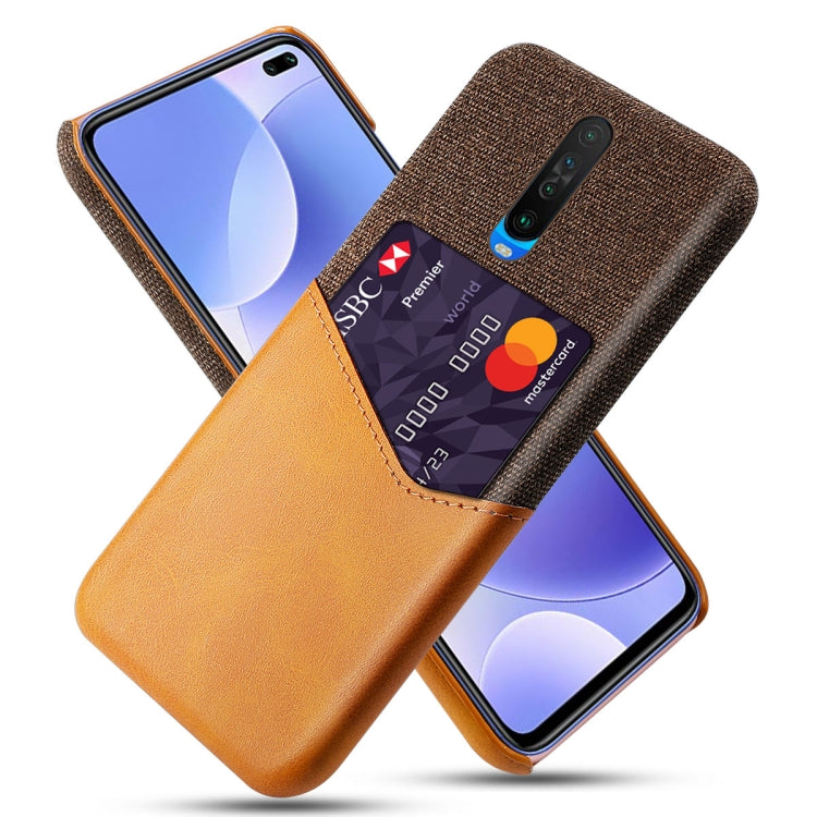 For Xiaomi Redmi K30 Cloth Texture PC + PU Leather Back Cover Shockproof Case with Card Slot