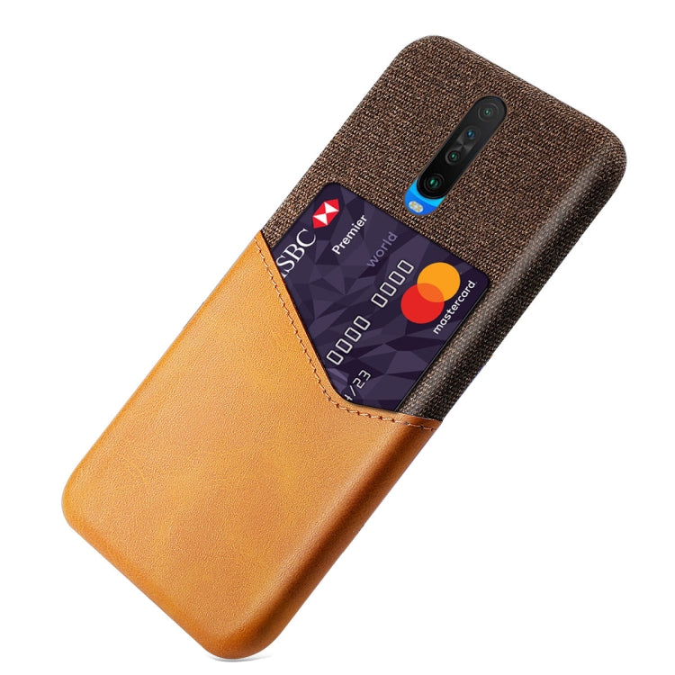 For Xiaomi Redmi K30 Cloth Texture PC + PU Leather Back Cover Shockproof Case with Card Slot